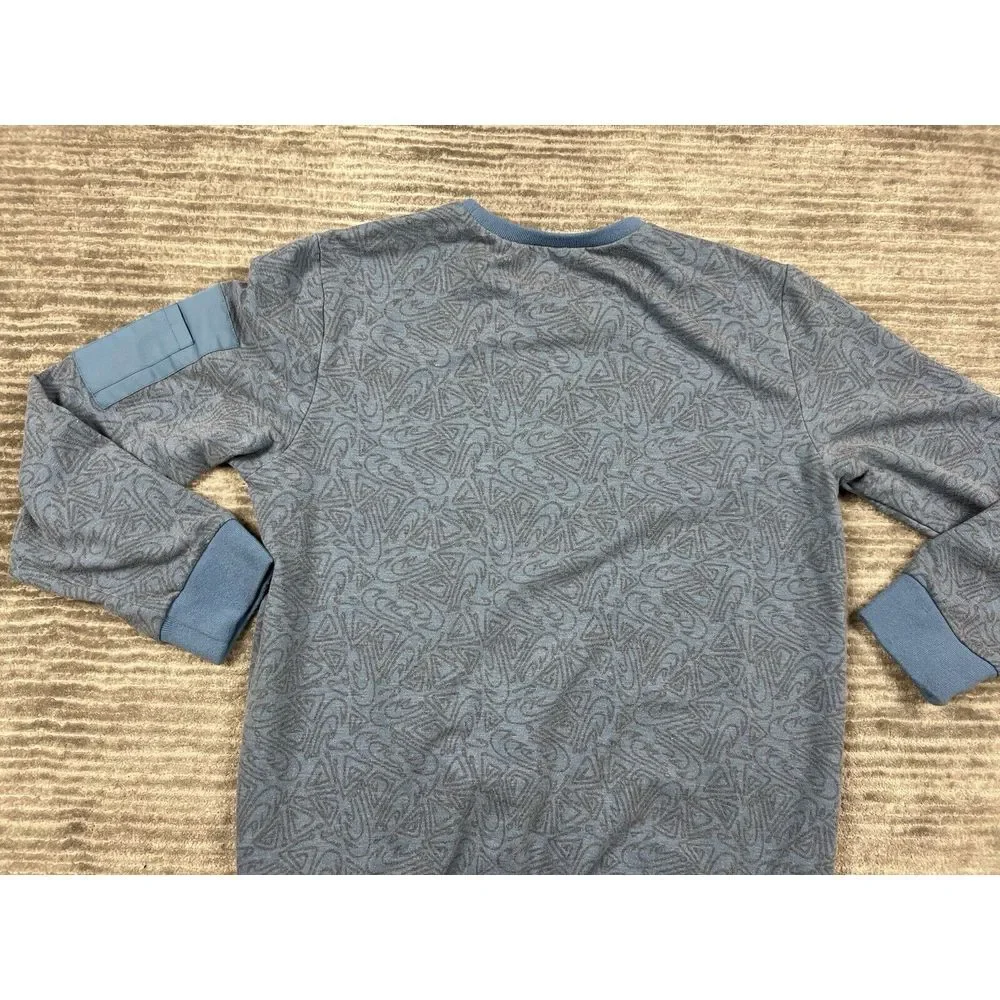 Reel Life‎ Sweater Mens Medium Blue Geometric Longsleeve Outdoors Casual
